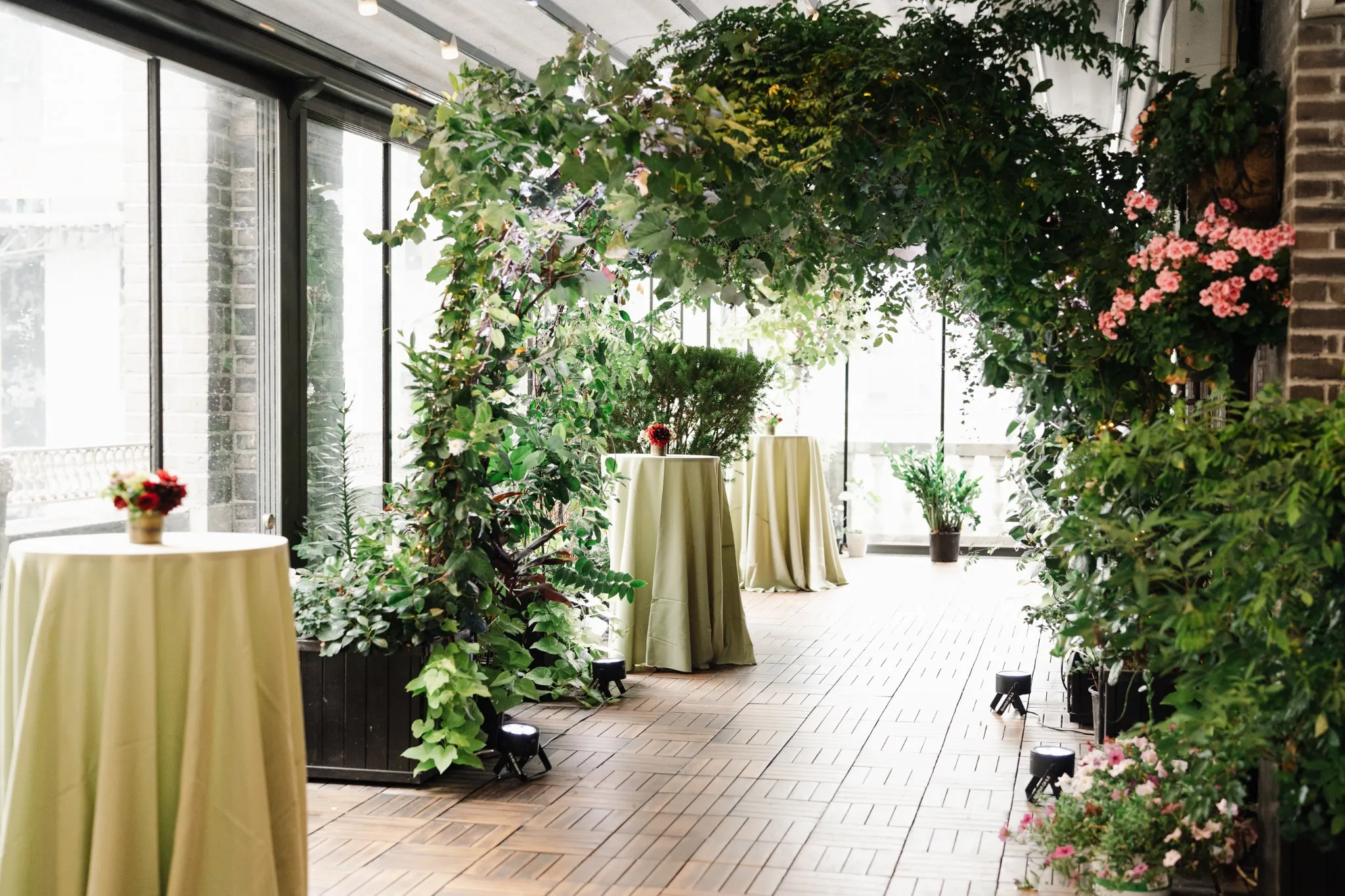 Nature-inspired event theme with greenery and rustic details