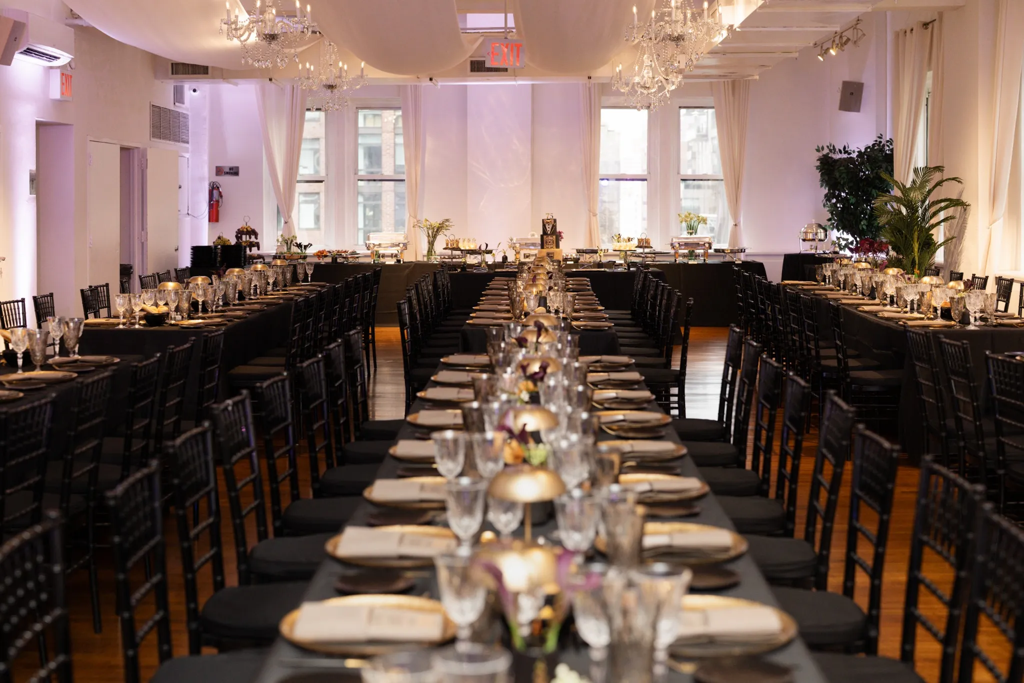 Professional corporate event setup in a modern venue