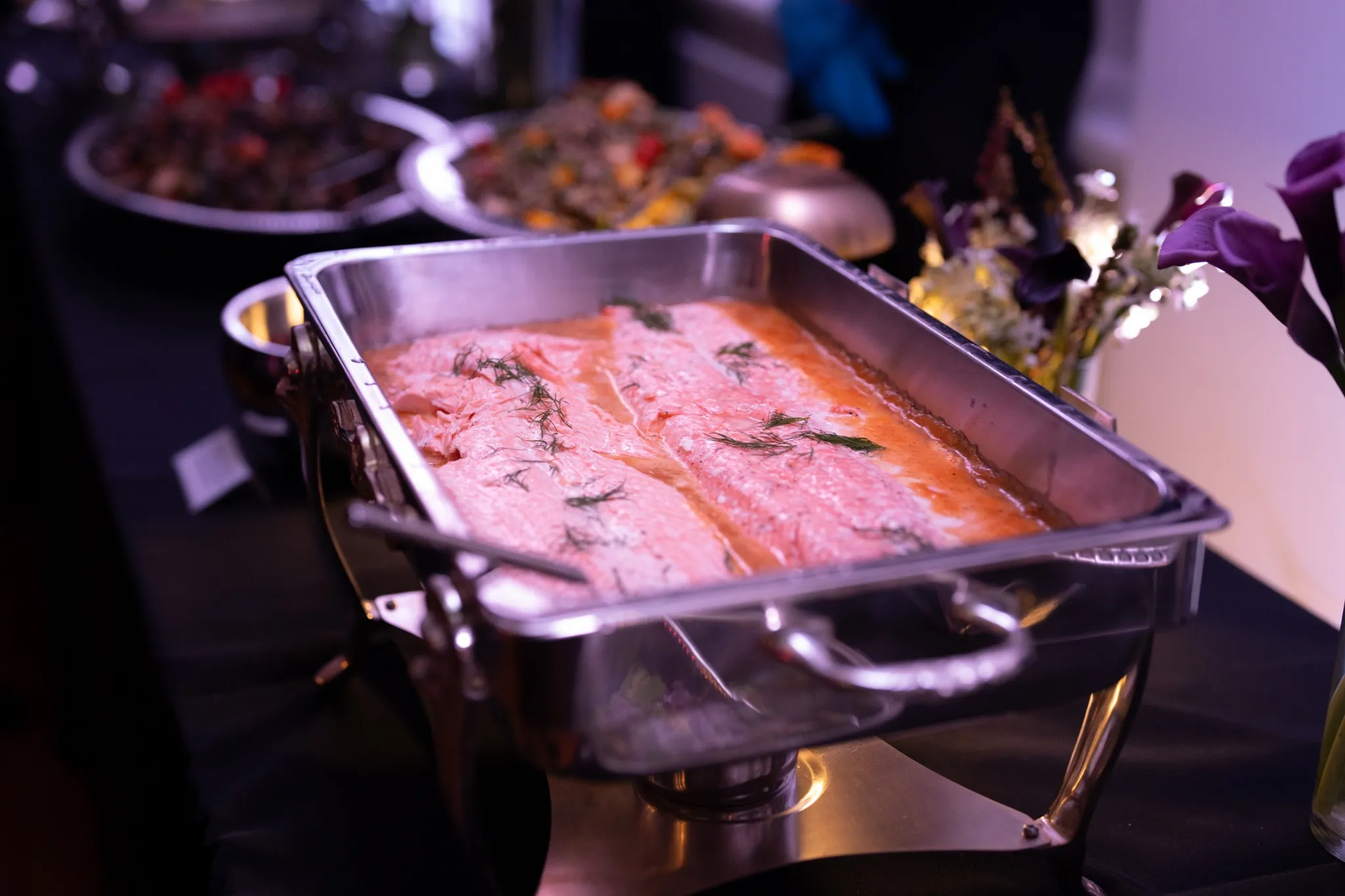 Gourmet salmon dish presentation